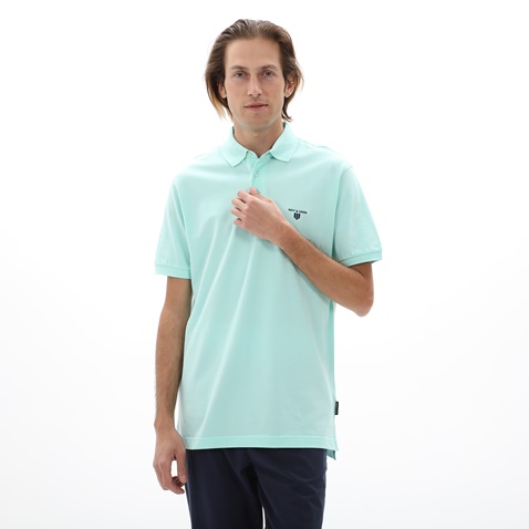 NAVY & GREEN-Ανδρική polo μπλούζα NAVY & GREEN φυστικί