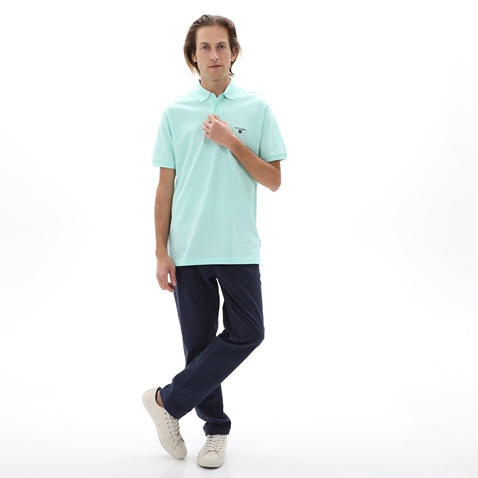 NAVY & GREEN-Ανδρική polo μπλούζα NAVY & GREEN φυστικί