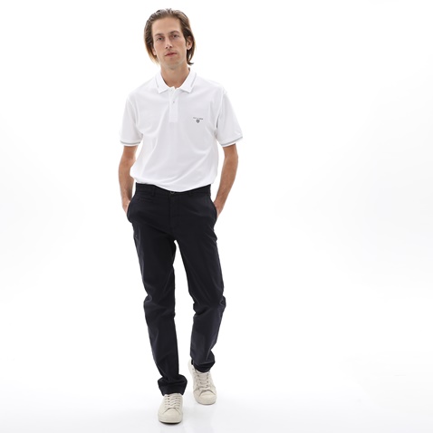 NAVY & GREEN-Ανδρικό chino παντελόνι NAVY & GREEN MODERN FIT μπλε σκούρο