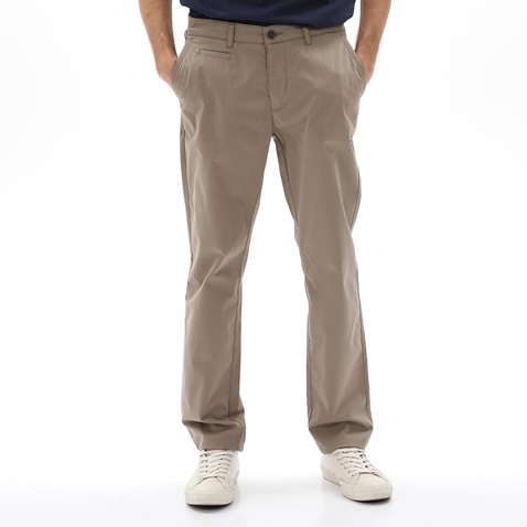 NAVY & GREEN-Ανδρικό chino παντελόνι NAVY & GREEN MODERN FIT μπεζ