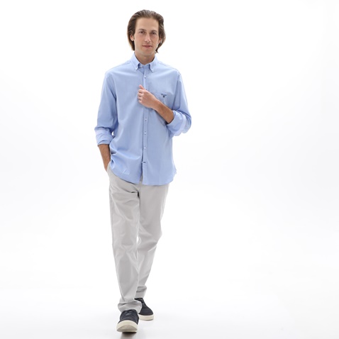 NAVY & GREEN-Ανδρικό πουκάμισο NAVY & GREEN COMFORT FIT γαλάζιο