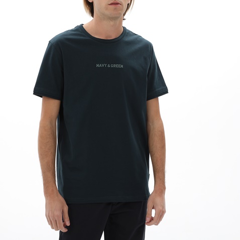 NAVY & GREEN-Ανδρικό t-shirt NAVY & GREEN κυπαρισσί
