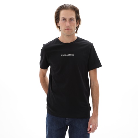 NAVY & GREEN-Ανδρικό t-shirt NAVY & GREEN μαύρο
