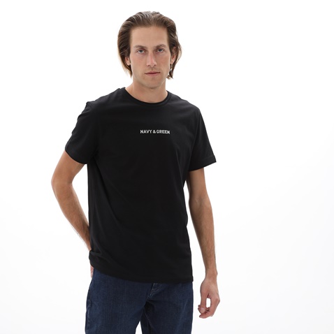 NAVY & GREEN-Ανδρικό t-shirt NAVY & GREEN μαύρο