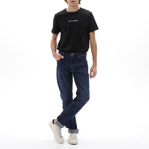 NAVY & GREEN-Ανδρικό t-shirt NAVY & GREEN μαύρο