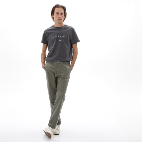 NAVY & GREEN-Ανδρικό t-shirt NAVY & GREEN ανθρακί