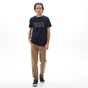 NAVY & GREEN-Ανδρικό chino παντελόνι NAVY & GREEN MODERN FIT καφέ