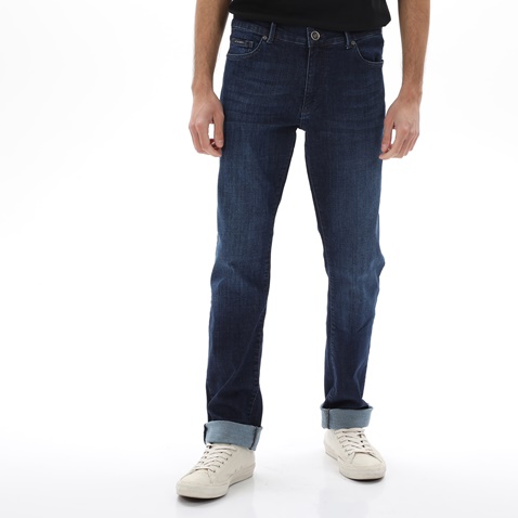 NAVY & GREEN-Ανδρικό jean παντελόνι NAVY & GREEN μπλε σκούρο