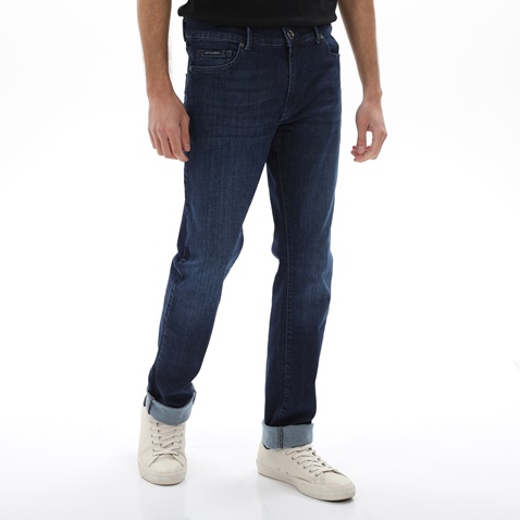 NAVY & GREEN-Ανδρικό jean παντελόνι NAVY & GREEN μπλε σκούρο