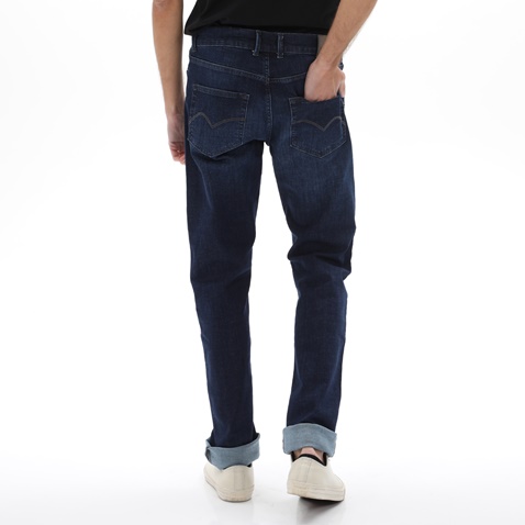 NAVY & GREEN-Ανδρικό jean παντελόνι NAVY & GREEN μπλε σκούρο