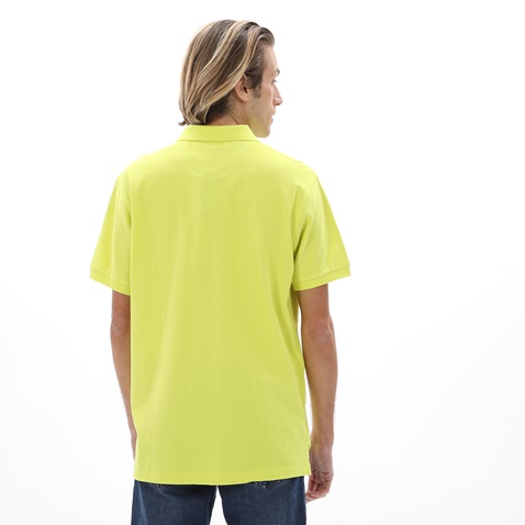 NAVY & GREEN-Ανδρική polo μπλούζα NAVY & GREEN κίτρινο lime