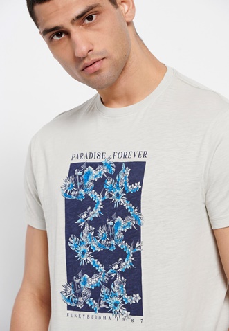 FUNKY BUDDHA-Ανδρικό t-shirt FUNKY BUDDHA γκρι