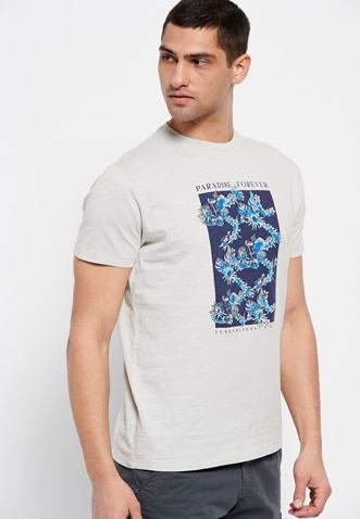 FUNKY BUDDHA-Ανδρικό t-shirt FUNKY BUDDHA γκρι