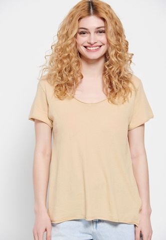 FUNKY BUDDHA-Γυναικείο t-shirt FUNKY BUDDHA μπεζ