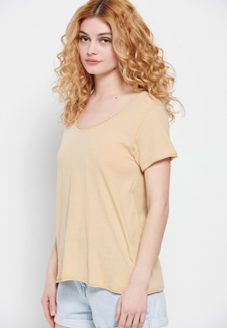 FUNKY BUDDHA-Γυναικείο t-shirt FUNKY BUDDHA μπεζ