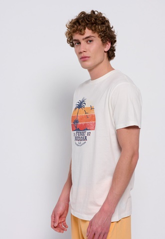 FUNKY BUDDHA-Ανδρικό t-shirt FUNKY BUDDHA λευκό