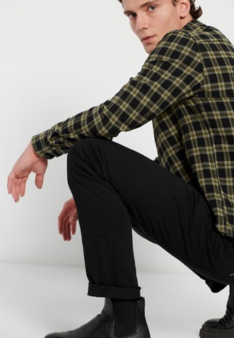 FUNKY BUDDHA-Ανδρικό chino παντελόνι FUNKY BUDDHA essential comfort μαύρο