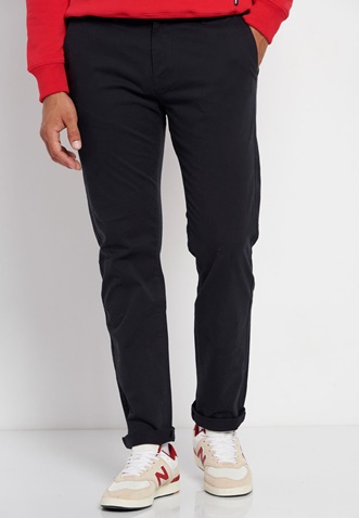 FUNKY BUDDHA-Ανδρικό chino παντελόνι FUNKY BUDDHA Essential comfort chino μαύρο