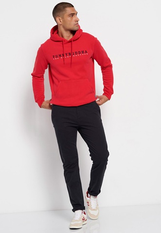 FUNKY BUDDHA-Ανδρικό chino παντελόνι FUNKY BUDDHA Essential comfort chino μαύρο