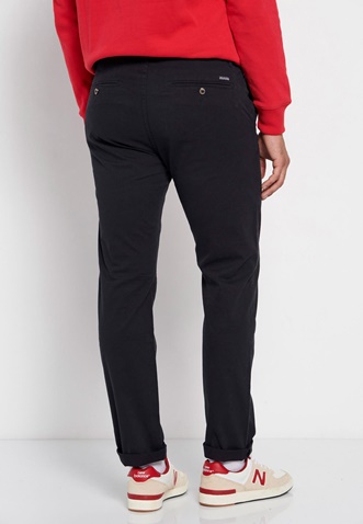 FUNKY BUDDHA-Ανδρικό chino παντελόνι FUNKY BUDDHA Essential comfort chino μαύρο