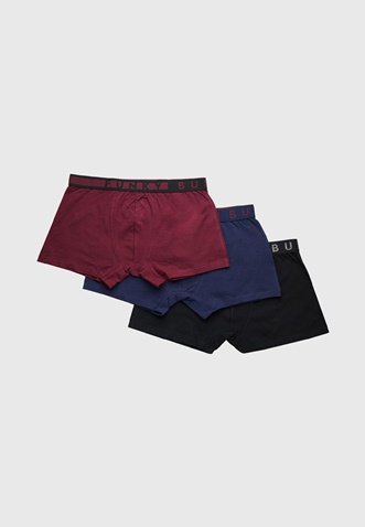 FUNKY BUDDHA-Ανδρικά εσώρουχα boxer σετ των 3 τεμαχίων FUNKY BUDDHA  κόκκινο, μπλε μαύρο