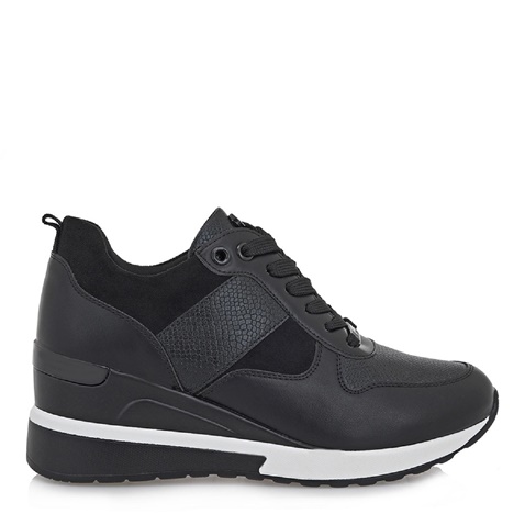 JK LONDON-Γυναικείο casual sneakers wedges JK LONDON T104B3423 μαύρα