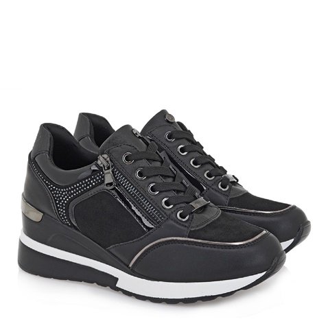 JK LONDON-Γυναικεία sneaker wedges JK LONDON T104B0503 μαύρα