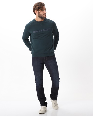 NAVY & GREEN-Ανδρικό jean παντελόνι NAVY & GREEN low waist μπλε 