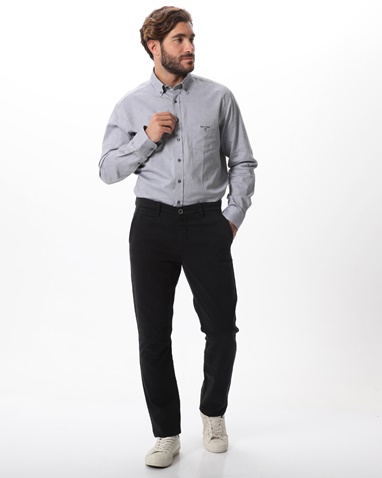 NAVY & GREEN-Ανδρικό chino παντελόνι NAVY & GREEN μαύρο 