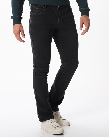 NAVY & GREEN-Ανδρικό jean παντελόνι NAVY & GREEN low waist μαύρο 