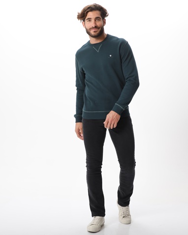NAVY & GREEN-Ανδρικό jean παντελόνι NAVY & GREEN low waist μαύρο 
