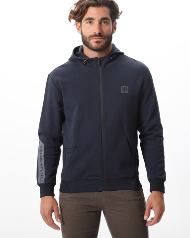 NAVY & GREEN-Ανδρική φούτερ ζακετα NAVY & GREEN μπλε