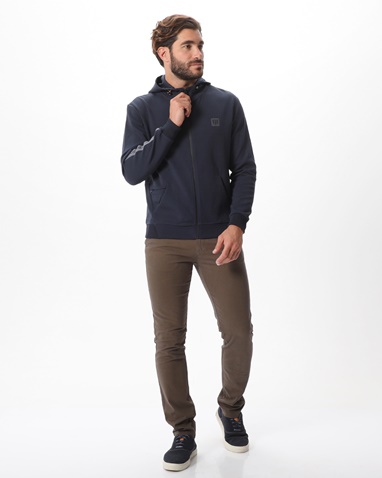 NAVY & GREEN-Ανδρική φούτερ ζακετα NAVY & GREEN μπλε
