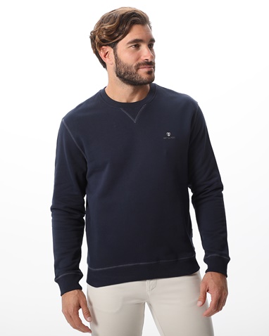NAVY & GREEN-Ανδρική φούτερ μπλούζα FUNKY BUDDHA μπλε
