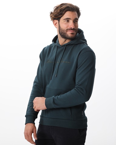 NAVY & GREEN-Ανδρική φούτερ μπλούζα NAVY & GREEN  πετρόλ