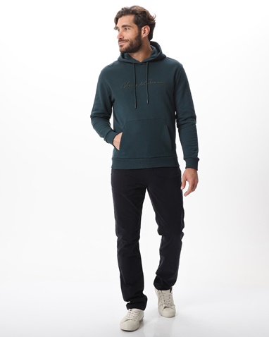 NAVY & GREEN-Ανδρική φούτερ μπλούζα NAVY & GREEN  πετρόλ