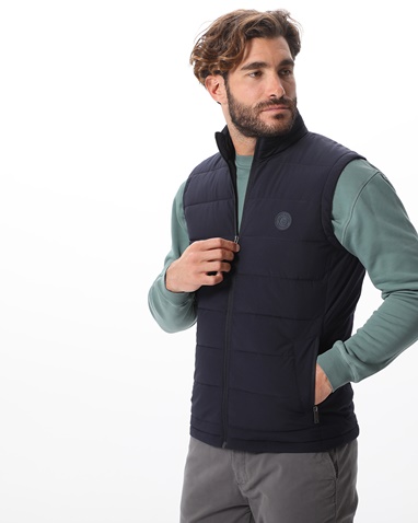 NAVY & GREEN-Ανδρικό αμάνικο μπουφάν NAVY & GREEN μπλε 