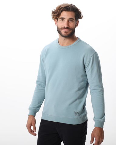 NAVY & GREEN-Ανδρική φούτερ μπλούζα NAVY & GREEN γαλάζια