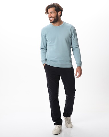 NAVY & GREEN-Ανδρική φούτερ μπλούζα NAVY & GREEN γαλάζια