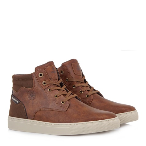 JK LONDON-Ανδρικά μποτάκια sneakers JK LONDON T592A51 ταμπά