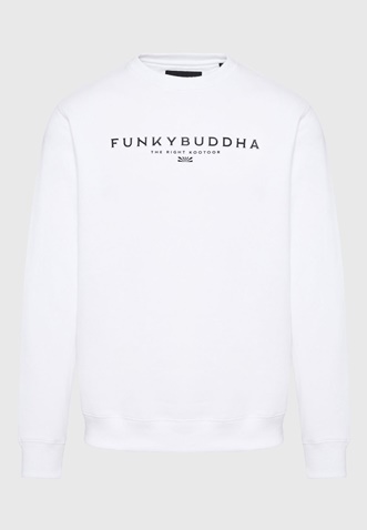 FUNKY BUDDHA-Ανδρική φούτερ μπλούζα FUNKY BUDDHA λευκό 
