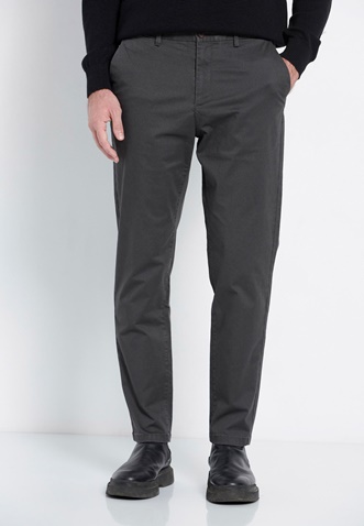 FUNKY BUDDHA-Aνδρικό comfort chino παντελόνι FUNKY BUDDHA Marron γκρι