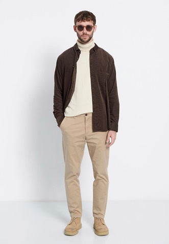 FUNKY BUDDHA-Ανδρικό comfort chino FUNKY BUDDHA Marron μπεζ