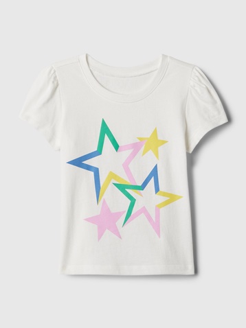 GAP-Παιδική κοντομάνικη μπλούζα GAP 854865009 MULTI STARS λευκή