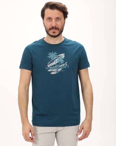 NAVY & GREEN-Ανδρική μπλούζα NAVY & GREEN μπλε