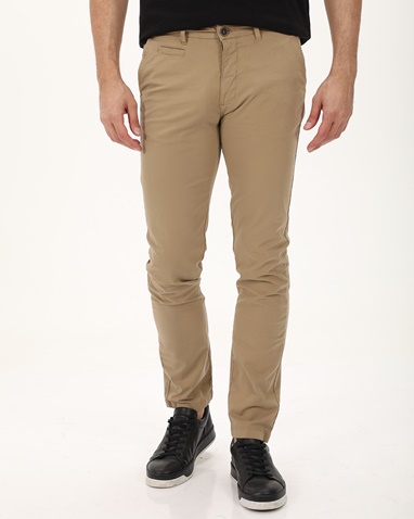 NAVY & GREEN-Ανδρικό chino παντελόνι NAVY & GREEN MODERN FIT μπεζ