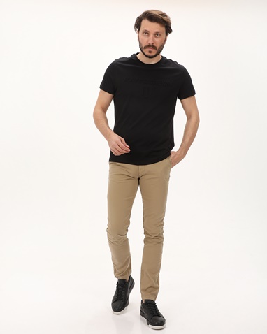 NAVY & GREEN-Ανδρικό chino παντελόνι NAVY & GREEN MODERN FIT μπεζ