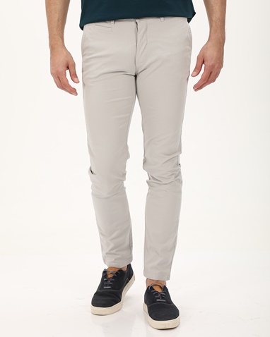NAVY & GREEN-Ανδρικό chino παντελόνι NAVY & GREEN MODERN FIT γκρι