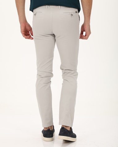 NAVY & GREEN-Ανδρικό chino παντελόνι NAVY & GREEN MODERN FIT γκρι