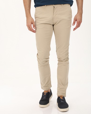 NAVY & GREEN-Ανδρικό chino παντελόνι NAVY & GREEN MODERN FIT μπεζ